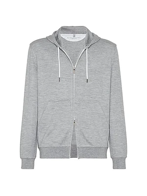 Cashmere and Silk French Terry Hooded Sweatshirt