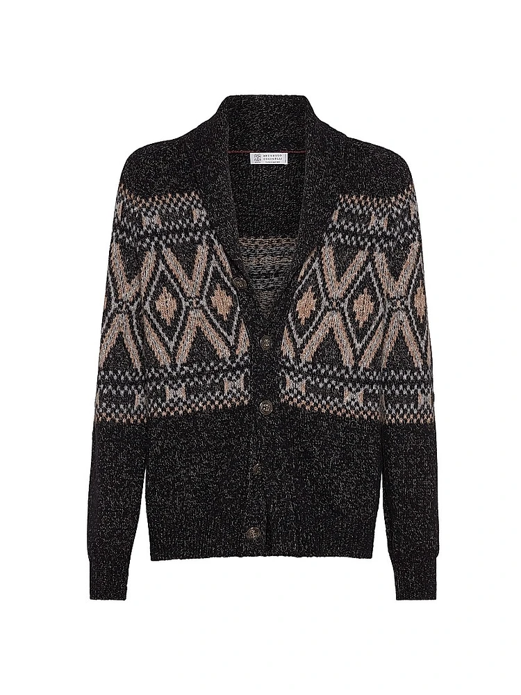 Geometric Jacquard Cardigan