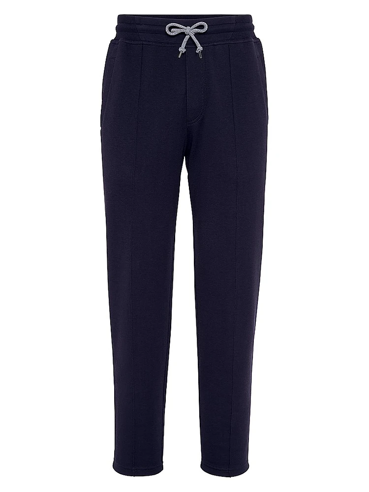 Techno Cotton French Terry Trousers with Crête Detail