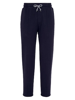 Techno Cotton French Terry Trousers with Crête Detail