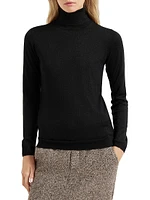 Sparkling Cashmere and Silk Lightweight Turtleneck Sweater