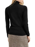Sparkling Cashmere and Silk Lightweight Turtleneck Sweater