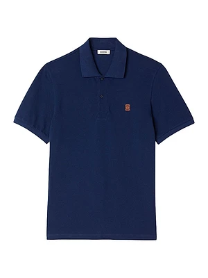 Polo Shirt with Leather Logo