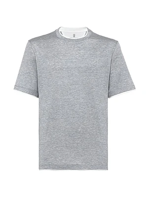 Silk and Cotton Lightweight Jersey Crew-Neck T Shirt