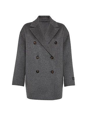 Cashmere Double Beaver Cloth Pea Coat