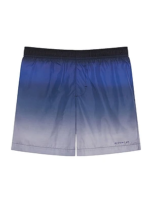 Printed Swim Shorts with Gradient Effect