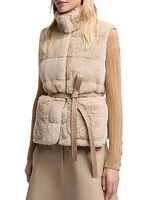 Joui Puffer Vest Faux Fur and Teddy