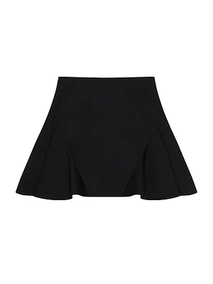 Ruffled Mini Skirt Wool