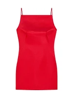 Mini Straps Dress Satin