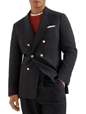 Prince Of Wales One and a Half Breasted Deconstructed Blazer