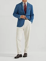 Old Denim Deconstructed Blazer with Peak Lapel