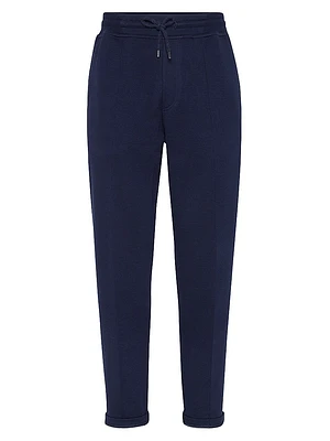 Cotton Blend French Terry Double Cloth Trousers
