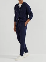 Cotton Blend French Terry Double Cloth Trousers