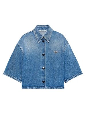 Cropped Denim Shirt