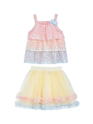 Little Girl's Sunset Layered Dress Set