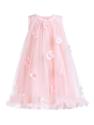 Little Girl's Tulle Layered Floral Dress