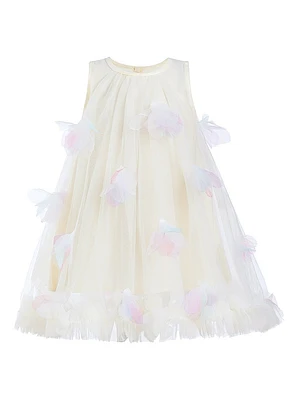 Little Girl's Blooming Tulle Sleeveless Dress