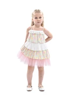 Little Girl's Tiered Warm Floral Dress Set