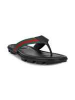 Web & Leather Thong Sandals