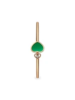 Happy Hearts 18K Rose Gold, Diamond & Green Agate Bangle