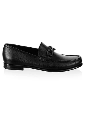 Gancini Crown Bit Leather Loafers