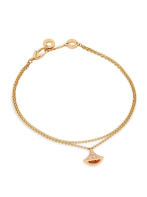 Divas' Dream 18K Rose Gold & Diamond Pendant Double-Strand Bracelet