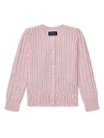 Girl's Cable-Knit Cotton Cardigan