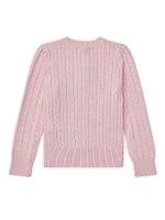 Girl's Cable-Knit Cotton Cardigan