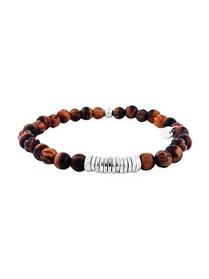 Sterling Silver & Tiger's Eye Beaded Bracelet
