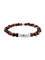 Sterling Silver & Tiger's Eye Beaded Bracelet