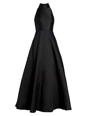 Halter Satin Ball Gown