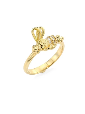 Florence86 Garden of Earthly Delights Diamond & 18K Yellow Gold Bee Ring