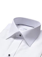 Slim-Fit Pique Long-Sleeve Cotton Dress Shirt