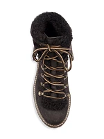 Eileen Lace-Up Shearling-Lined Ankle Boots