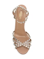 Tequila Crystal-Embellished Leather Sandals