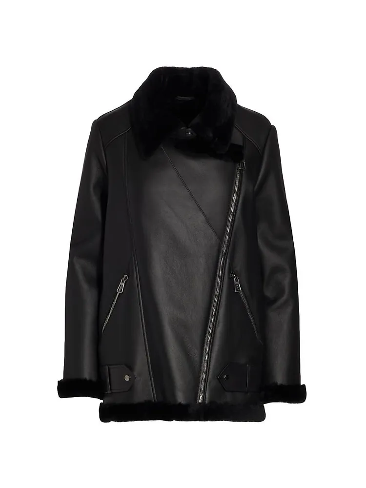 Shearling Lamb & Nappa Leather Moto Jacket