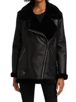 Shearling Lamb & Nappa Leather Moto Jacket