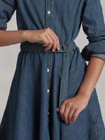 Little Girl's & Belted Denim Shirtdress
