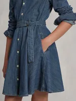 Little Girl's & Belted Denim Shirtdress