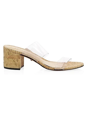 Victorie Vinyl & Leather Cork Mules