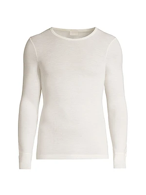 Woolen Silk Long Sleeve Crewneck Tee