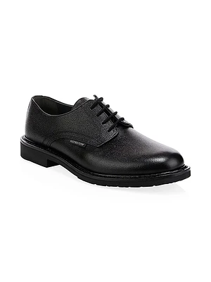 Polished Pebbled Leather Oxfords