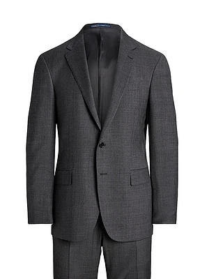 Sharkskin Wool Single-Breasted Suit