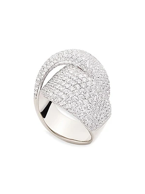 Abbraccio 18K White Gold & 5.93 TCW Diamond Ring