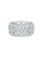 Enchanted Lotus Diamond & 18K White Gold Band Ring