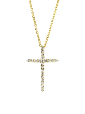 Tiny Treasures 18K Yellow Gold & Diamond Cross Pendant Necklace