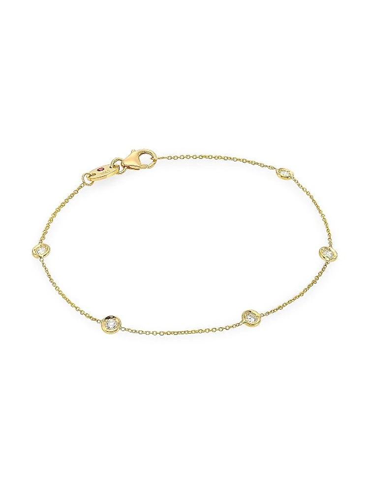 Tiny Treasures 18K Yellow Gold & Diamond Bezel Station Bracelet