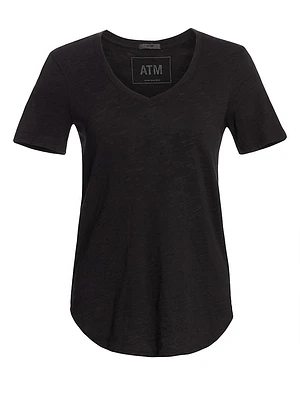 Cotton Slub V-Neck Tee