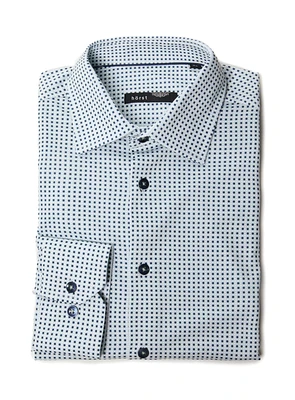 Chemise habillée à micro carreaux verts