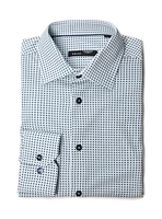 Green Micro Check Dress Shirt